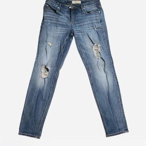 Maurices Light Blue Distressed Straight Leg Jeans